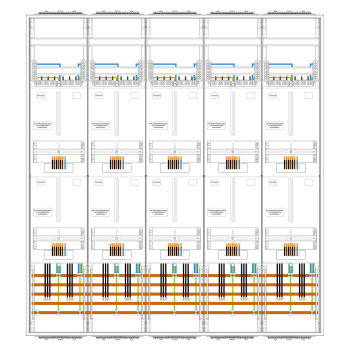 F-Tronic 3.HZ Zählerschrank 10 Zähler, 1400mm